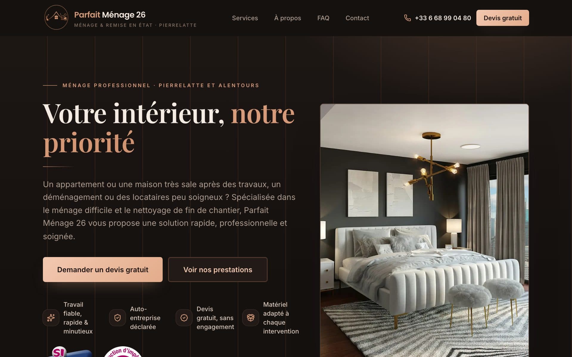 Aperçu du site Parfait Ménage 26 — Pierrelatte (26)