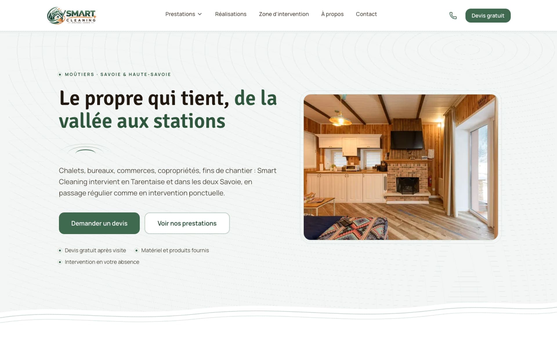 Aperçu du site Smart Cleaning — Moûtiers (73)